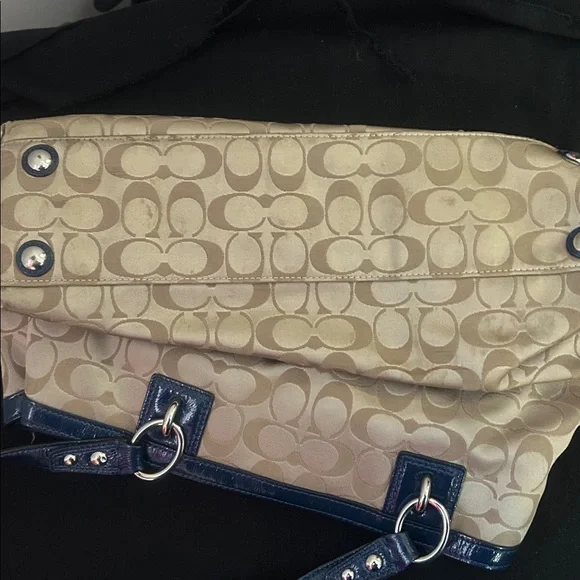 Coach F19043 Khaki/Navy Penelope Signature Satchel - Picture 13 of 13